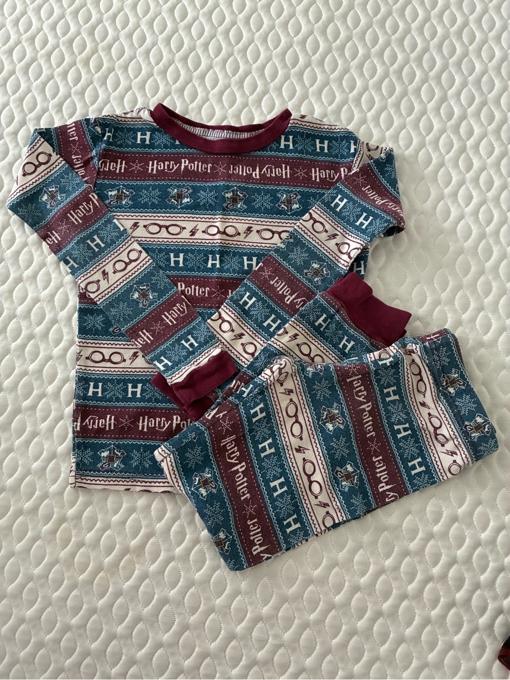 Harry Potter Kids Pajama Set in Teal and Burgundy